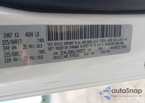 2018 Jeep Compass Latitude 4X4 из США, поврежденный, VIN 3C4NJDBBXJT433872